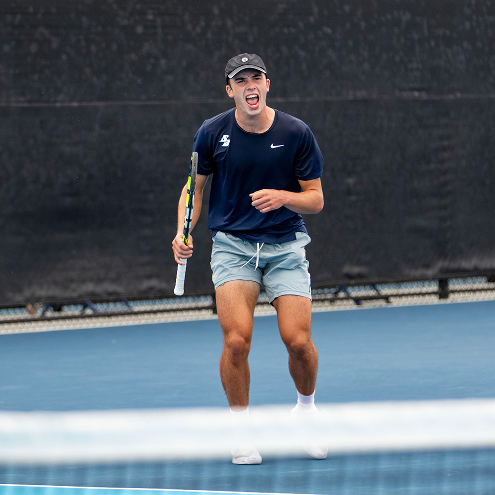 Oliver Tarvet celebrates a point at SoCal Pro Series