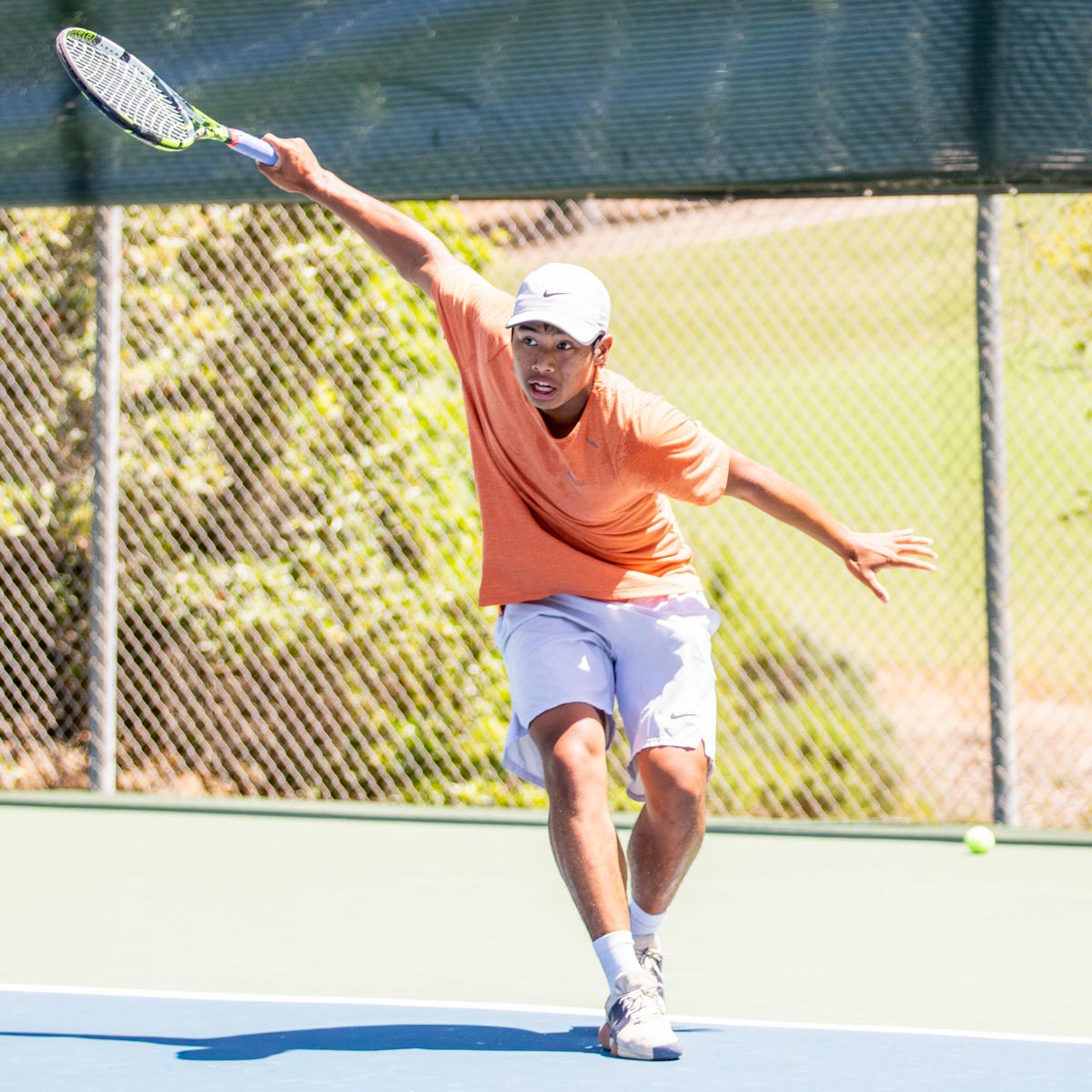 Rudy Quan hits at backhand at Rancho Santa Fe SoCal Pro Series