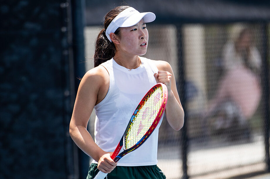 Alyssa Ahn fist pumps during her semifinal match at the USD SoCal Pro Series 2025