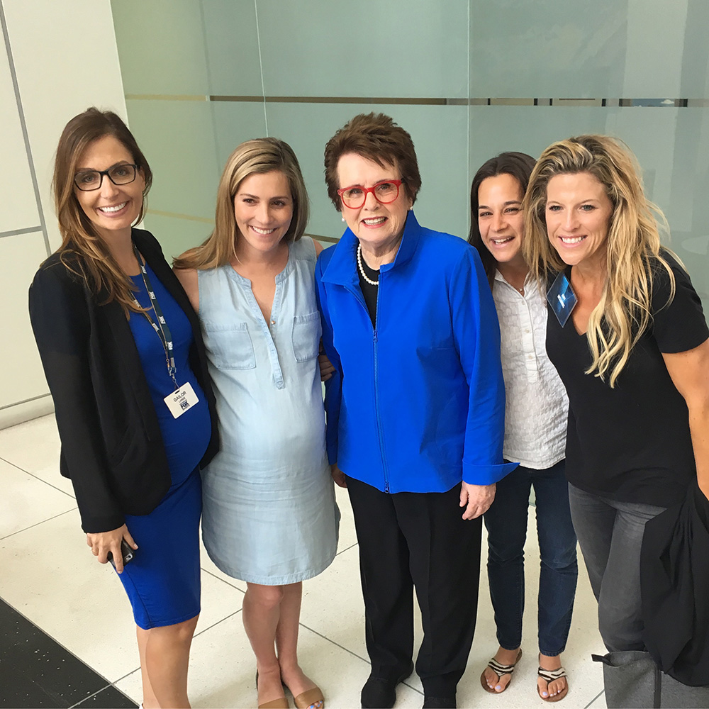 Gailor Large with Billie Jean King and another group of women leaders in sports