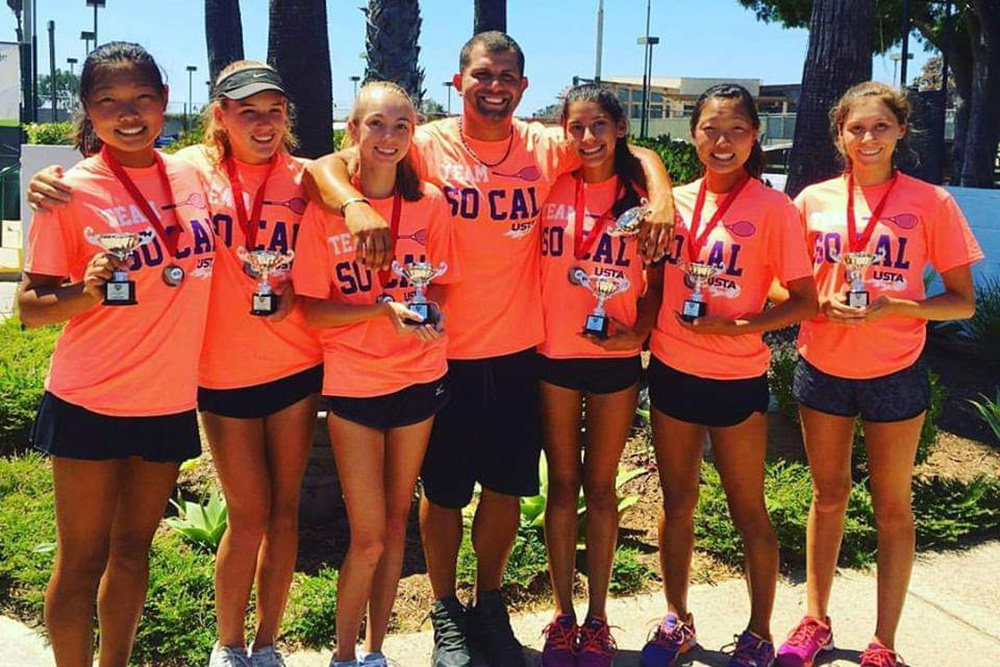 Danny Salloum coaching Junior Team Tennis
