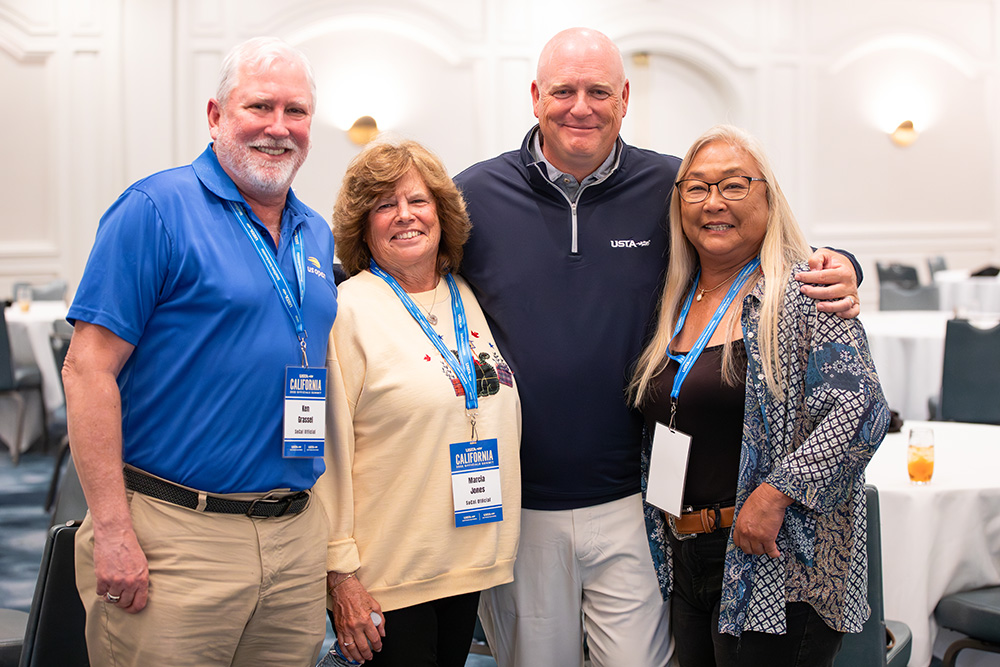 Brett Haberstick, Ken Grassel, Marsha Jones, and Jane Roberts USTA officials in Southern California