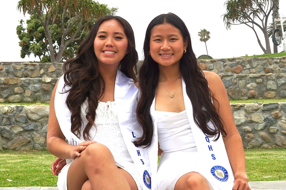 Tiana Nguyen and Sophie Tong tennis officials in Southern California