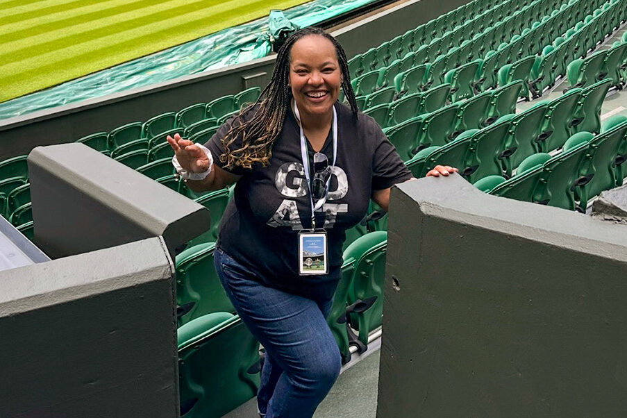 Rachel Bevis at Wimbledon Centre Court