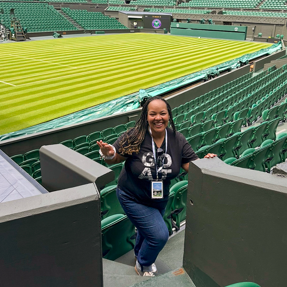 Rachel Bevis at Wimbledon Centre Court