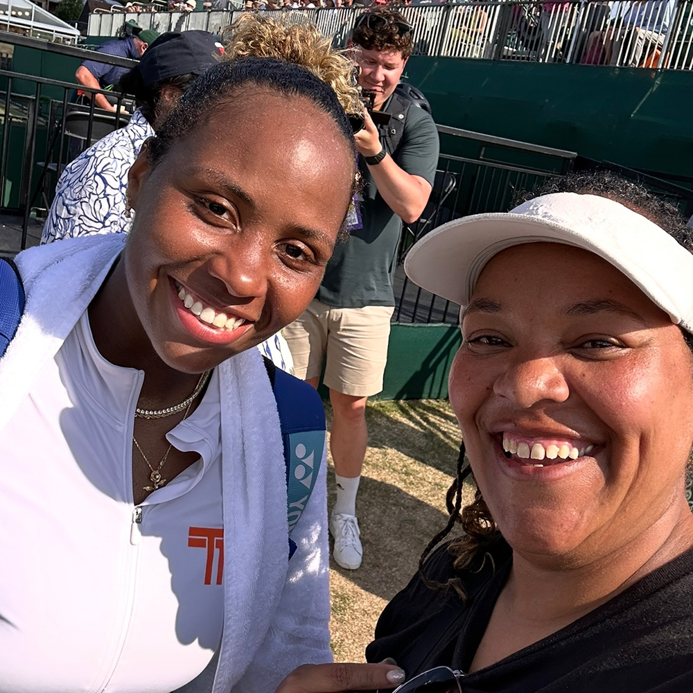 Rachel Bevis with Taylor Townsend at BNP Paribas Open in Indian Wells, California
