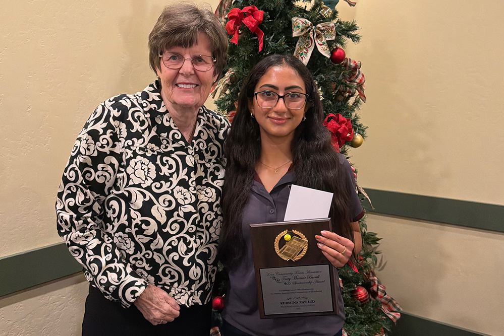Tracy Macnair Burrell with 2025 Tracy Macnair Burrell Sportsmanship Award Nominee