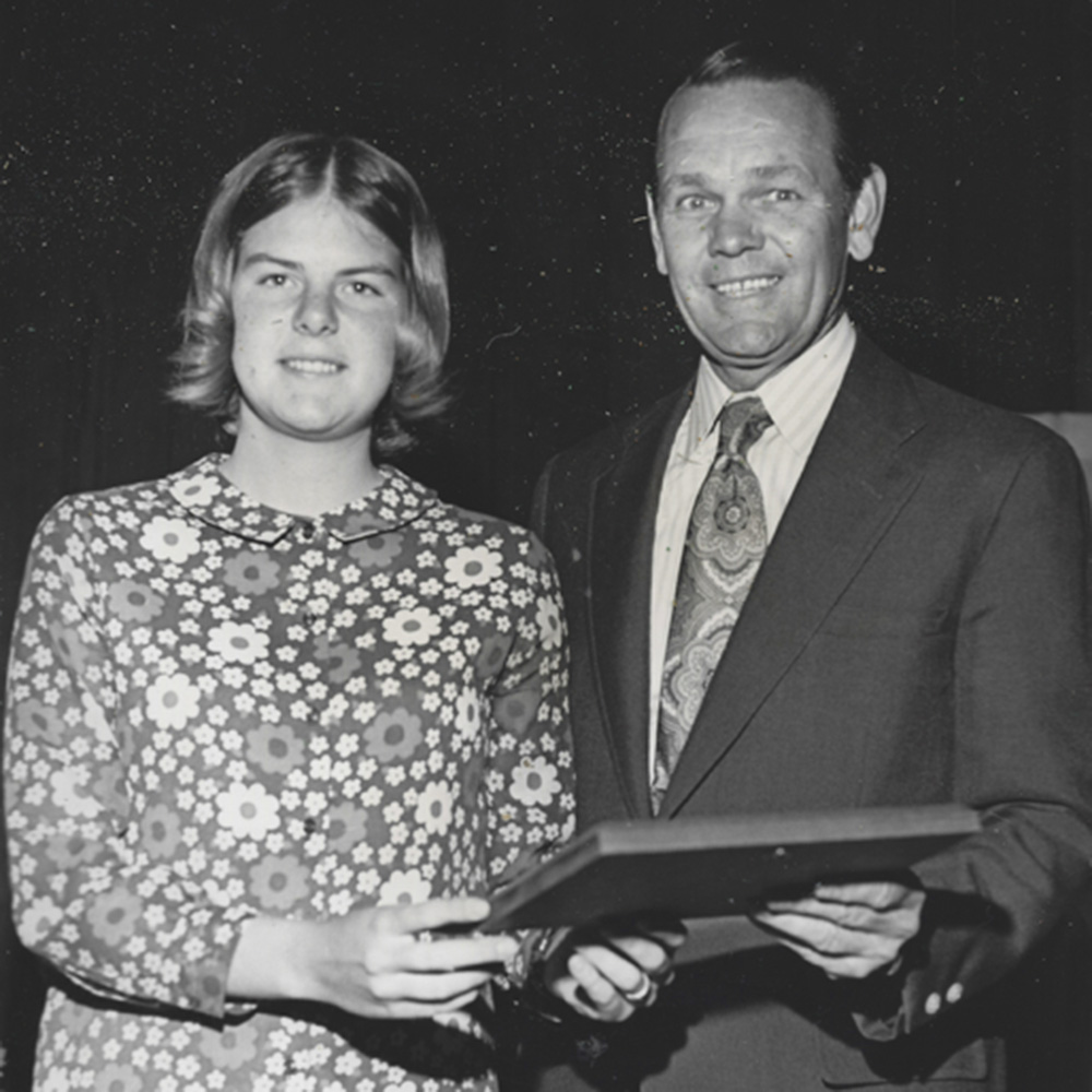 Tracy Macnair Burrell and Jack Kramer in 1970