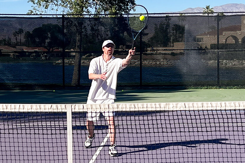 Mathew Fritz playing tennis