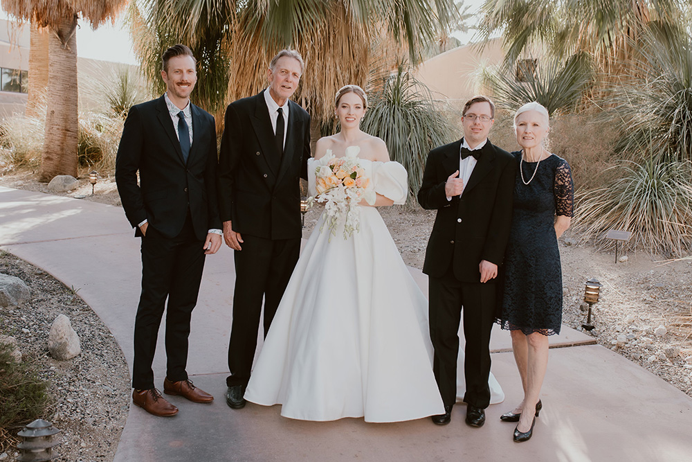 Mathew Fritz with his family at a wedding at Living Desert