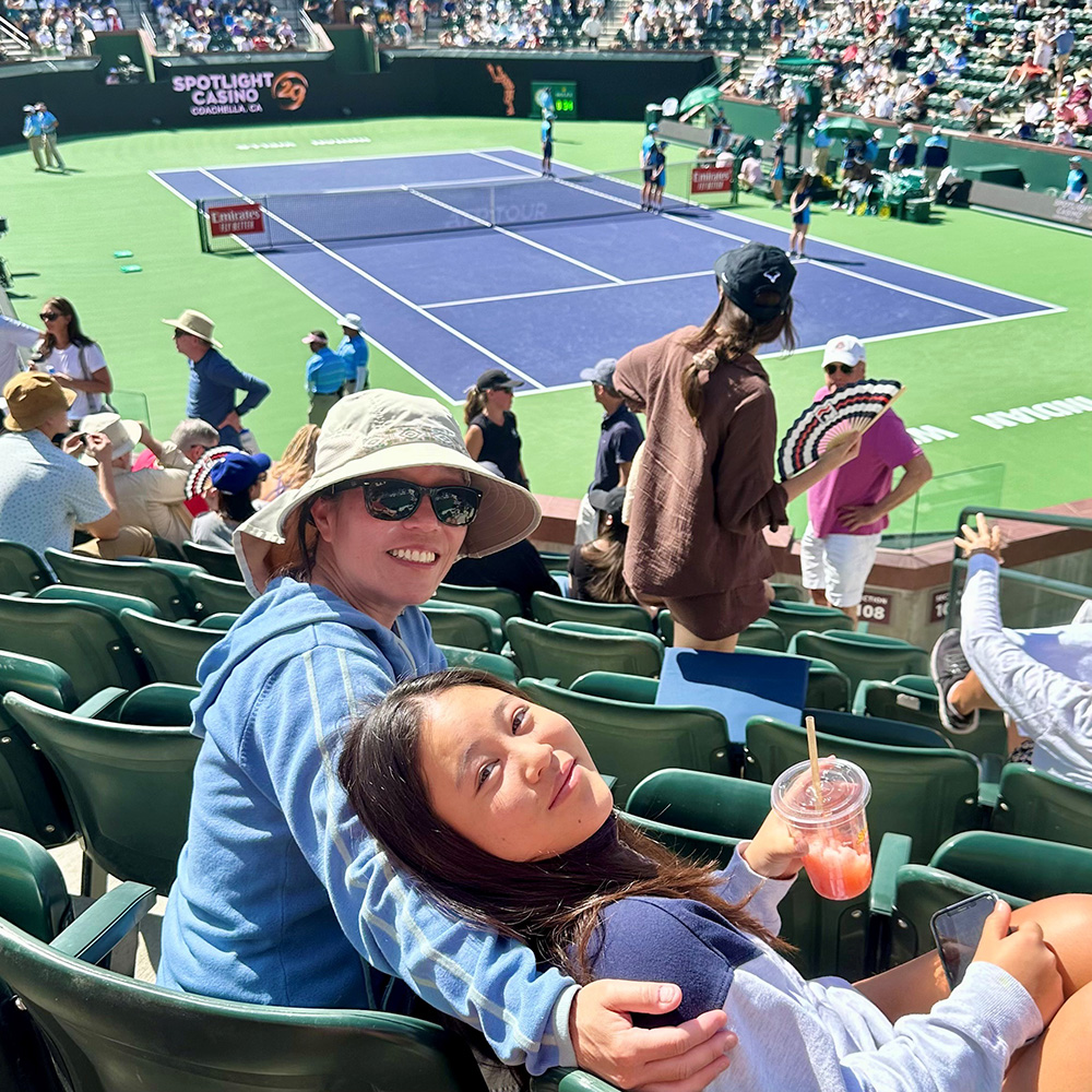 Judy and Mira at BNP Paribas Open in Indian Wells