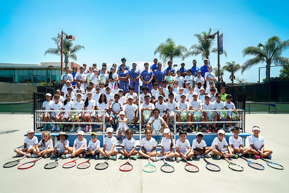 Group of players and coaches at the Carlos Alcaraz Academy Camps in Southern California