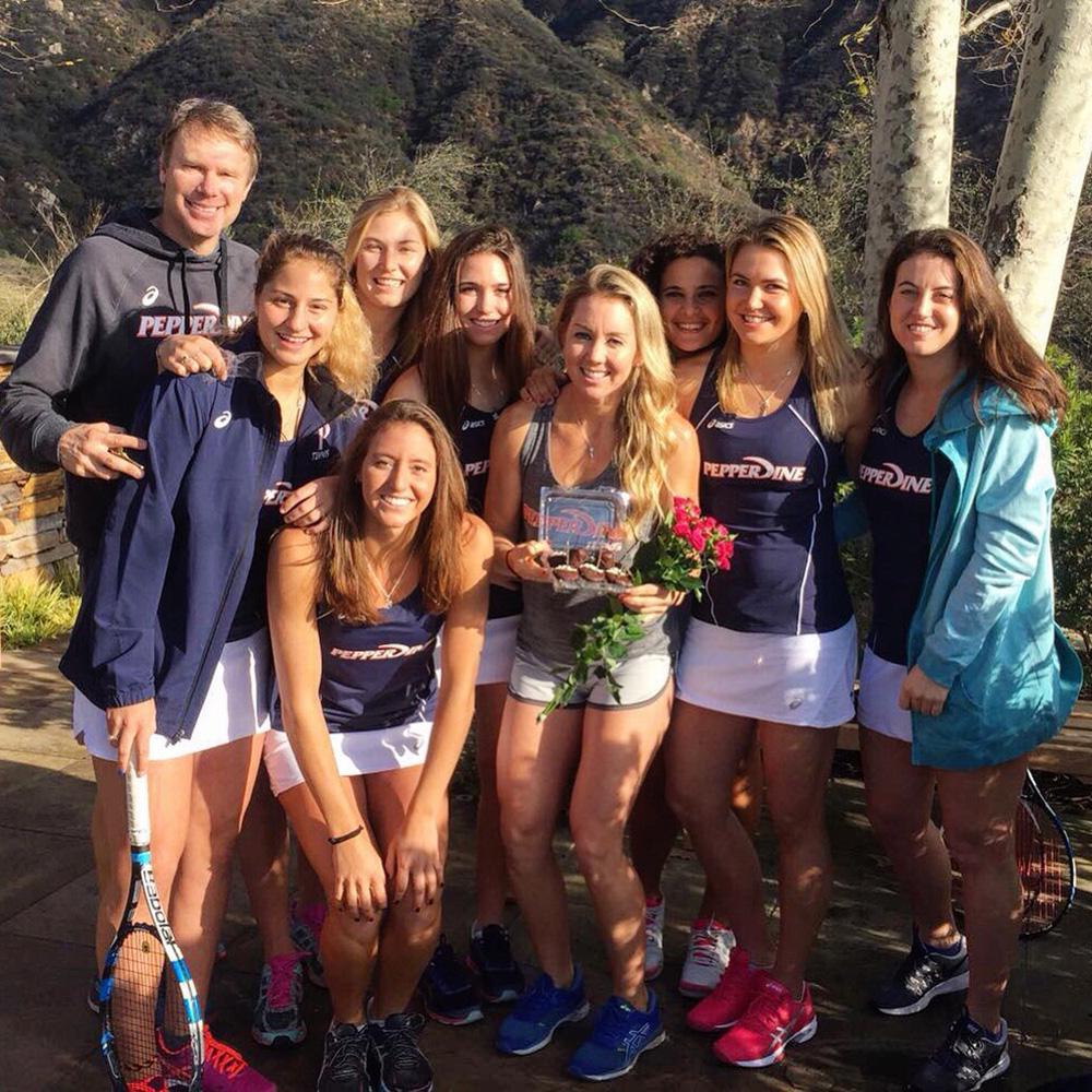 Lauren Embree with Pepperdine Women's Tennis Team