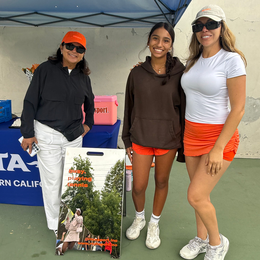 Esther Hendershott, Ava Delgado, and Sarah Koudouzian at an USTA SoCal, Richsport x Pasadena Tennis NJTL event