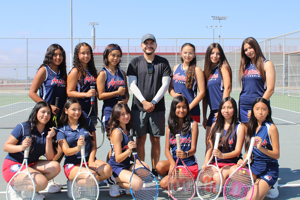 David Santos coaching high school tennis