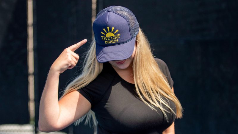 Live Like Braun Foundation merchandise hats for sale.