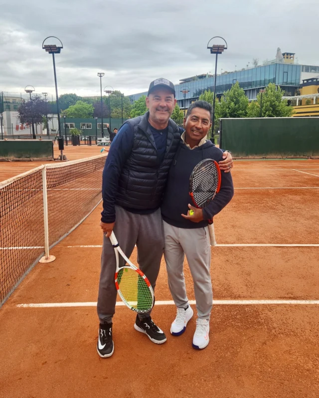 Match Tough Academy coaches on the terre battue 💪🎾 Tim Schnaible and Ivan Santamaria putting in work on the Roland Garros practice courts.  #TeamSoCal #RolandGarros #SoCalTennis #USTASoCal
