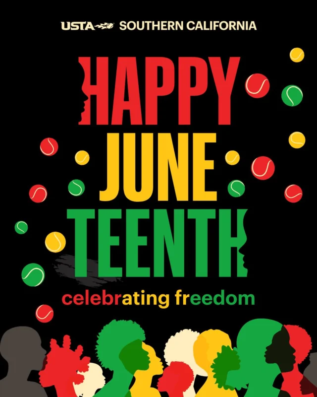USTA Southern California commemorates Juneteenth, a day of reflection, remembrance, and celebration of freedom. It stands as a powerful reminder of the ongoing pursuit of justice and equality.  We honor the enduring legacy of Black Americans who have shaped our nation and our sport, from pioneers like Althea Gibson and Arthur Ashe to the rising leaders within our tennis community. Their impact continues to inspire our commitment to a more inclusive and equitable game.  Today and every day, we reaffirm our commitment to diversity, access, and opportunity across Southern California tennis.  #Juneteenth #USTASoCal